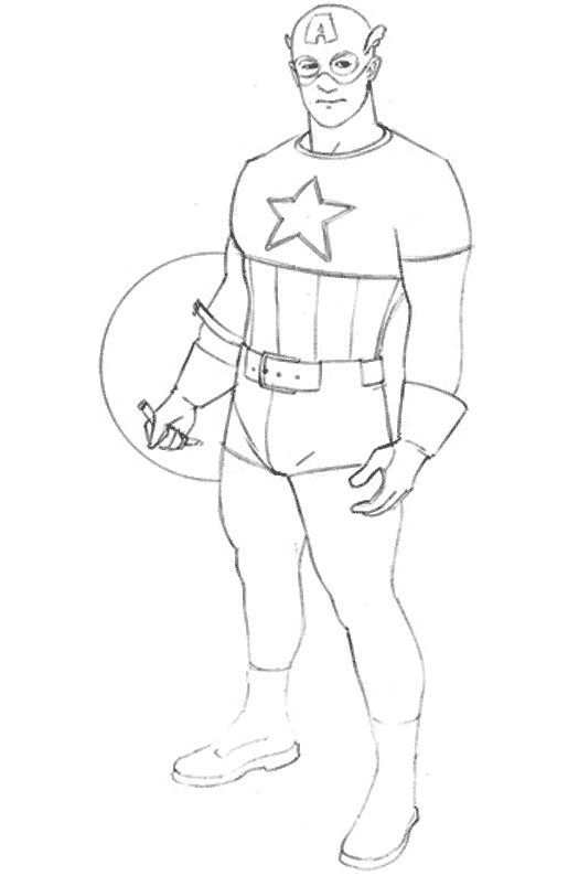 Dibujo para colorear: Captain America (Superhéroes) #76597 - Dibujos para Colorear e Imprimir Gratis