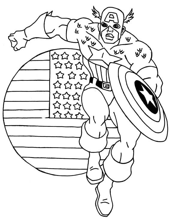 Dibujo para colorear: Captain America (Superhéroes) #76633 - Dibujos para Colorear e Imprimir Gratis