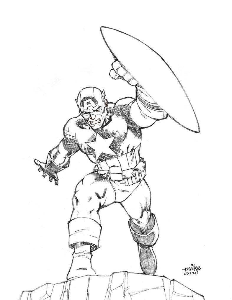 Dibujo para colorear: Captain America (Superhéroes) #76653 - Dibujos para Colorear e Imprimir Gratis