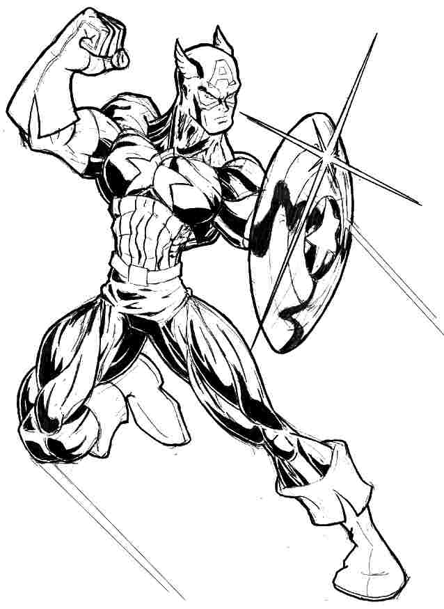 Dibujo para colorear: Captain America (Superhéroes) #76752 - Dibujos para Colorear e Imprimir Gratis