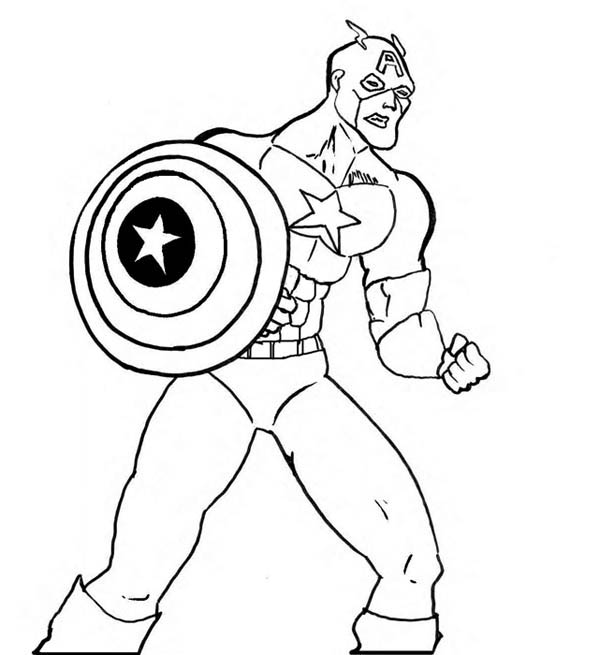Dibujo para colorear: Captain America (Superhéroes) #76760 - Dibujos para Colorear e Imprimir Gratis