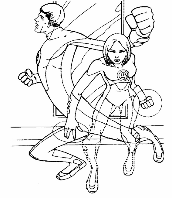 Dibujo para colorear: Fantastic Four (Superhéroes) #76373 - Dibujos para Colorear e Imprimir Gratis