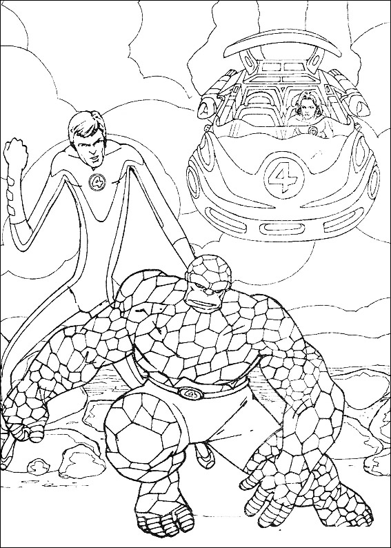 Dibujo para colorear: Fantastic Four (Superhéroes) #76387 - Dibujos para Colorear e Imprimir Gratis