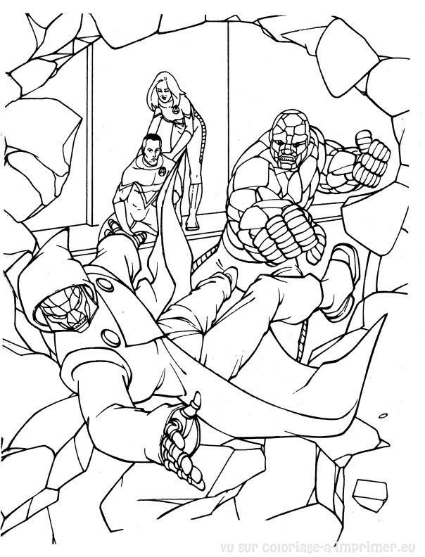 Dibujo para colorear: Fantastic Four (Superhéroes) #76472 - Dibujos para Colorear e Imprimir Gratis