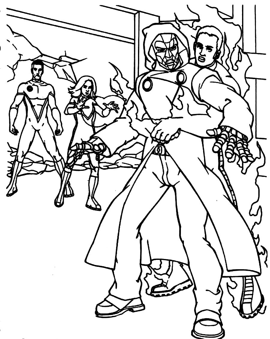 Dibujo para colorear: Fantastic Four (Superhéroes) #76508 - Dibujos para Colorear e Imprimir Gratis