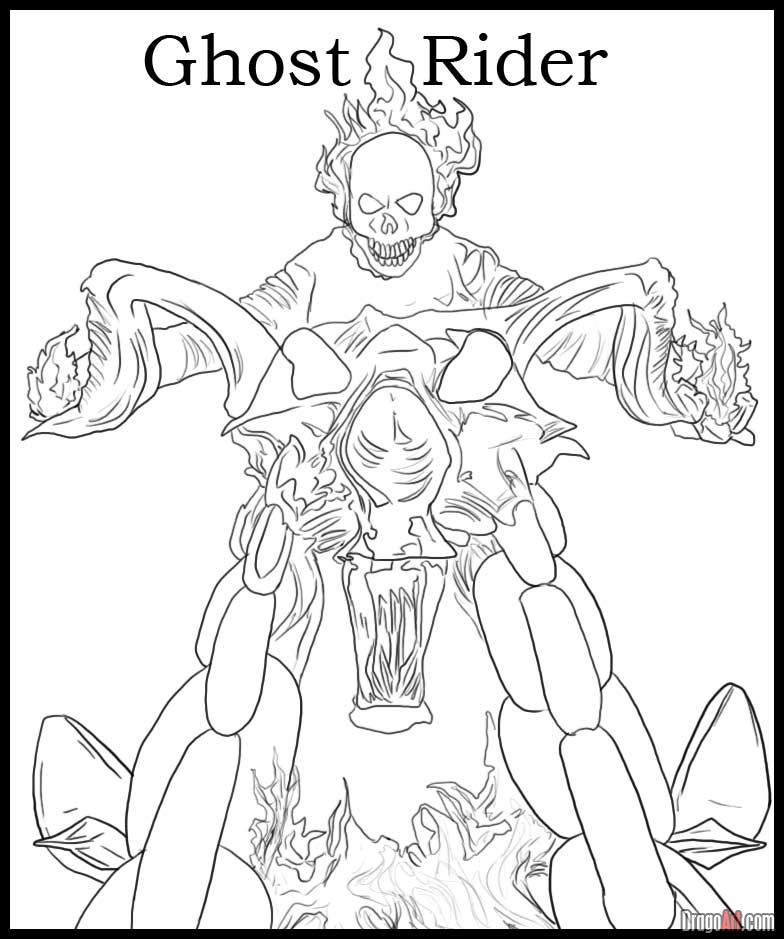Dibujo para colorear: Ghost Rider (Superhéroes) #82030 - Dibujos para Colorear e Imprimir Gratis