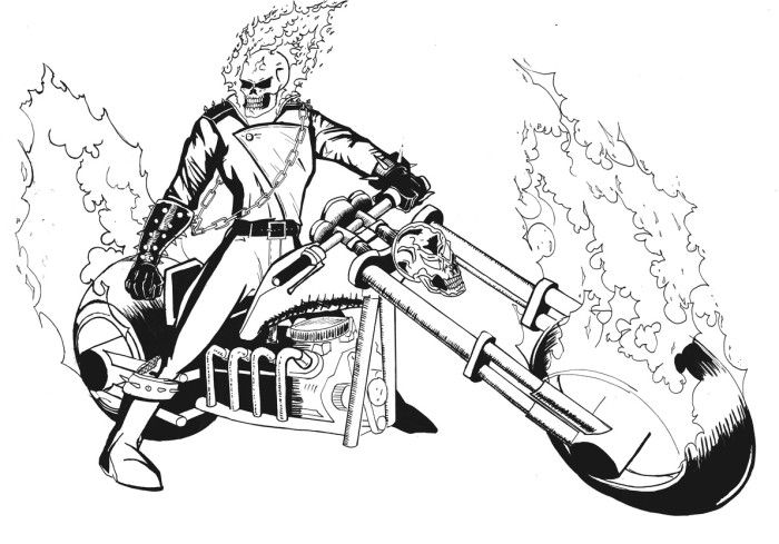 Dibujo para colorear: Ghost Rider (Superhéroes) #82057 - Dibujos para Colorear e Imprimir Gratis