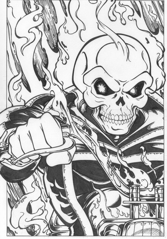 Dibujo para colorear: Ghost Rider (Superhéroes) #82105 - Dibujos para Colorear e Imprimir Gratis