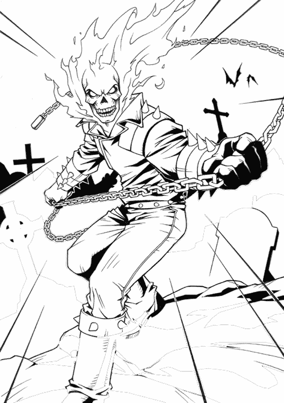 Dibujo para colorear: Ghost Rider (Superhéroes) #82133 - Dibujos para Colorear e Imprimir Gratis