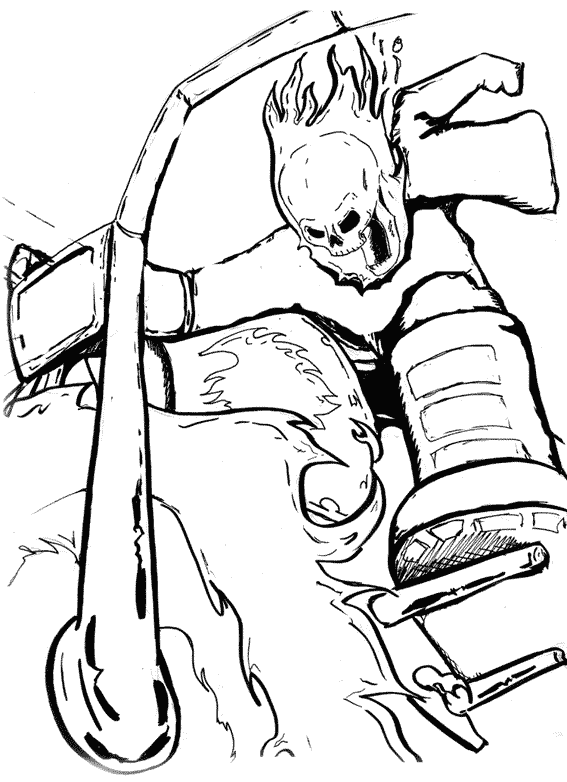 Dibujo para colorear: Ghost Rider (Superhéroes) #82167 - Dibujos para Colorear e Imprimir Gratis