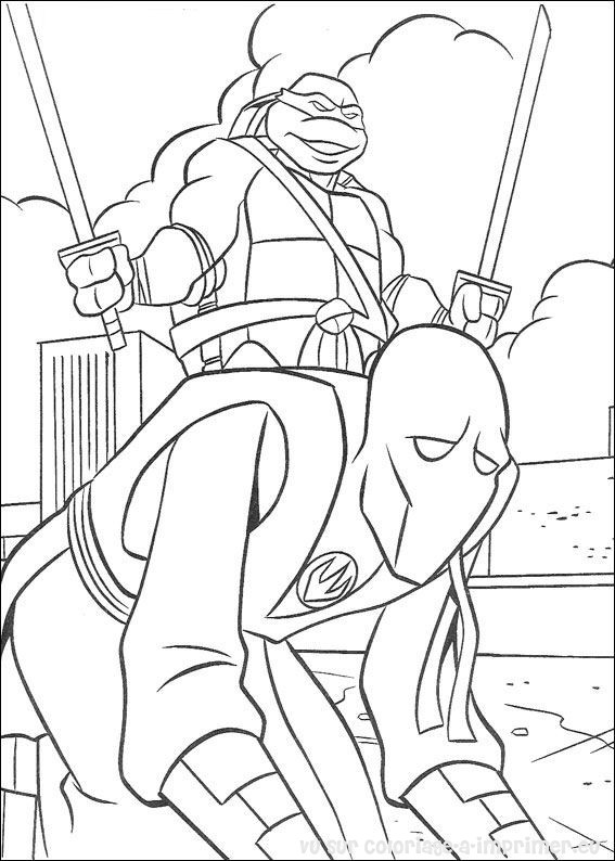 Dibujo para colorear: Ninja Turtles (Superhéroes) #75543 - Dibujos para Colorear e Imprimir Gratis