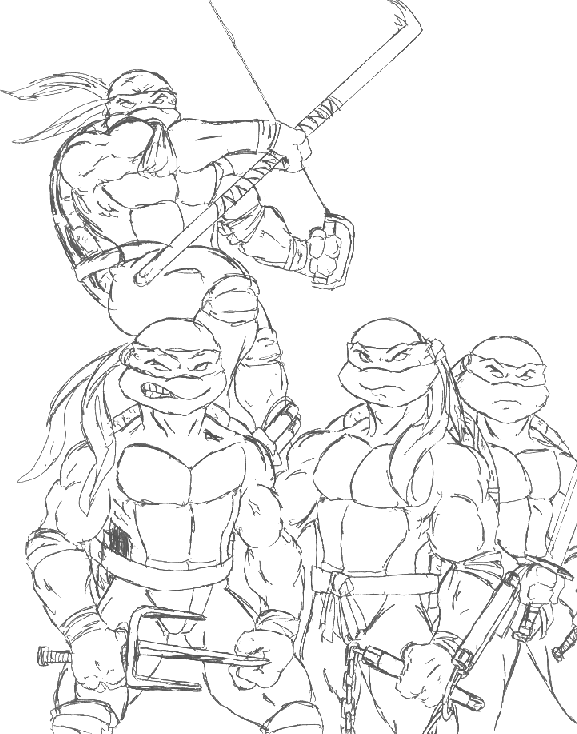 Dibujo para colorear: Ninja Turtles (Superhéroes) #75611 - Dibujos para Colorear e Imprimir Gratis