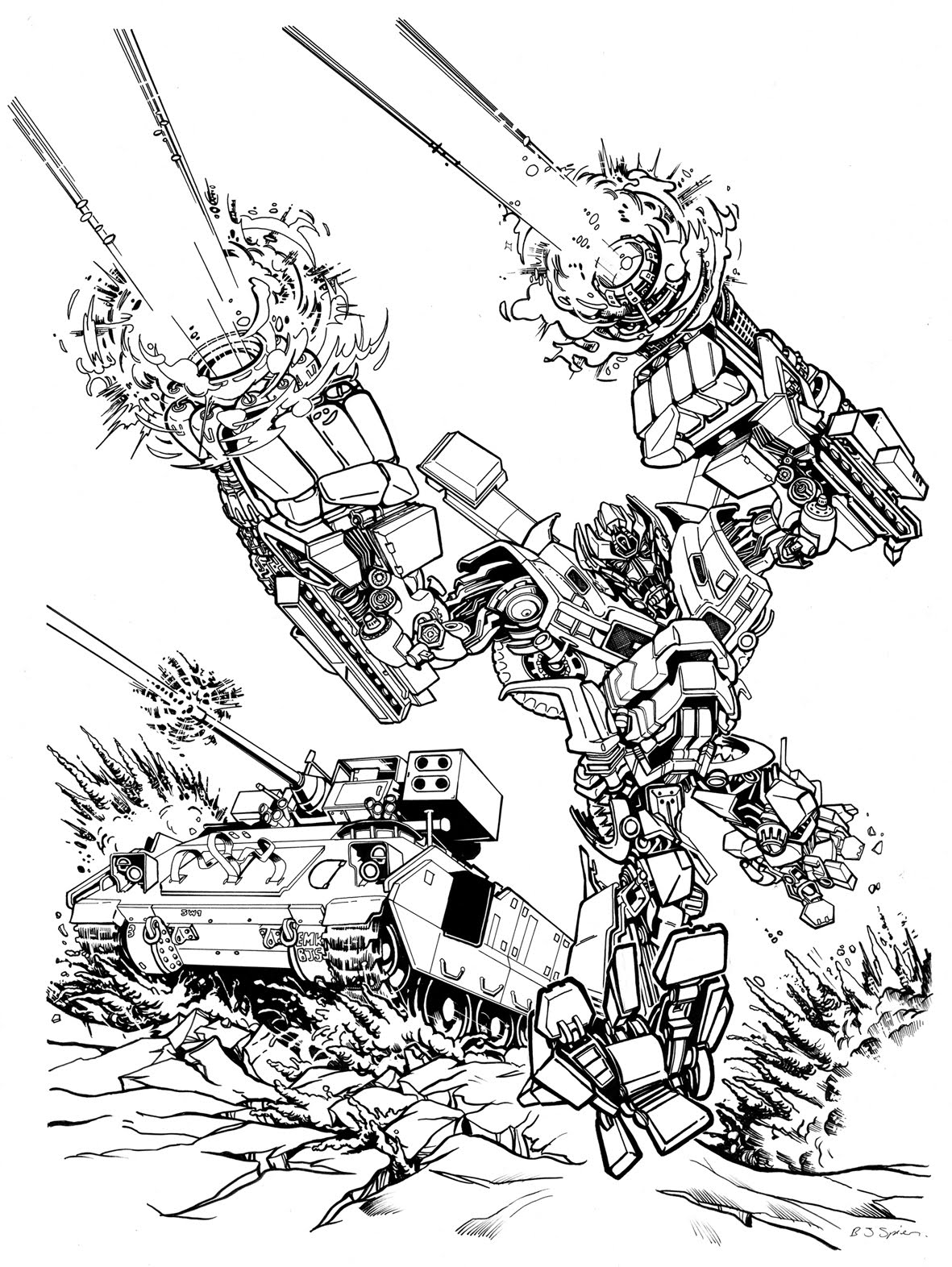 Dibujo para colorear: Transformers (Superhéroes) #75287 - Dibujos para Colorear e Imprimir Gratis