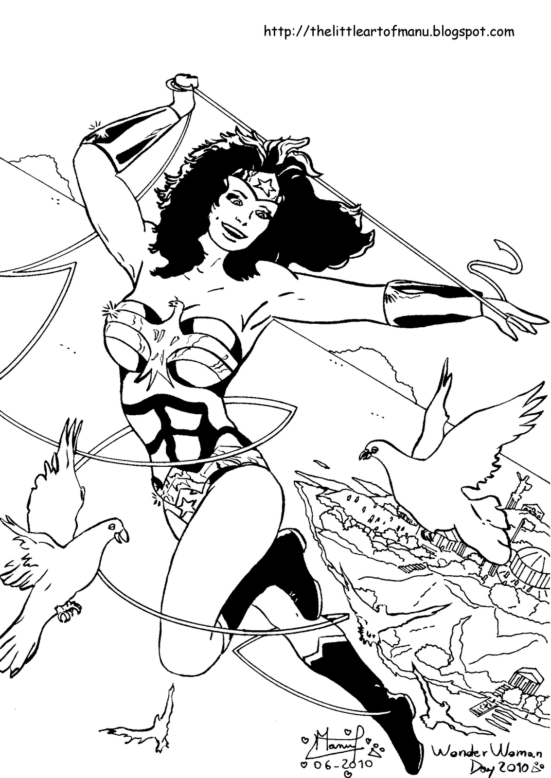 Dibujo para colorear: Wonder Woman (Superhéroes) #74719 - Dibujos para Colorear e Imprimir Gratis