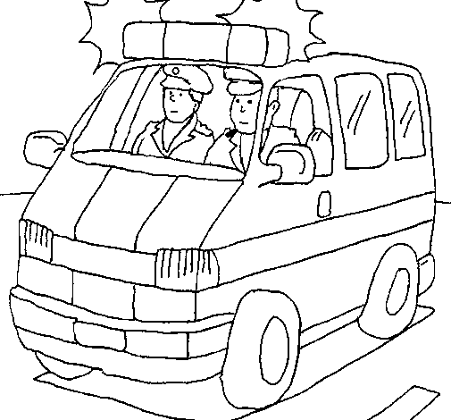 Dibujo para colorear: Ambulance (Transporte) #136764 - Dibujos para Colorear e Imprimir Gratis