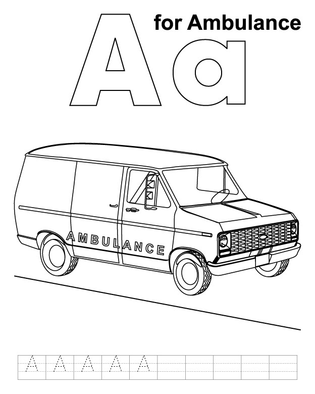Dibujo para colorear: Ambulance (Transporte) #136797 - Dibujos para Colorear e Imprimir Gratis