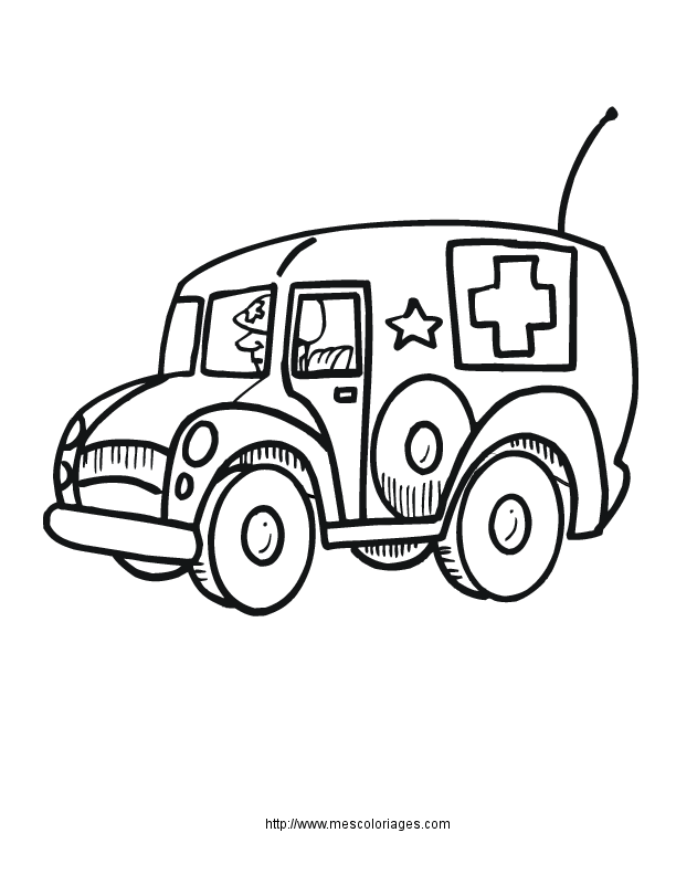 Dibujo para colorear: Ambulance (Transporte) #136829 - Dibujos para Colorear e Imprimir Gratis