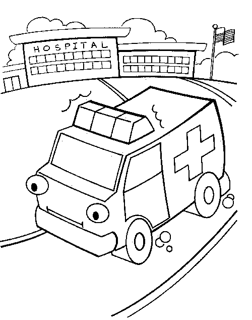 Dibujo para colorear: Ambulance (Transporte) #136836 - Dibujos para Colorear e Imprimir Gratis