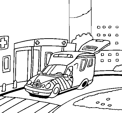 Dibujo para colorear: Ambulance (Transporte) #136837 - Dibujos para Colorear e Imprimir Gratis