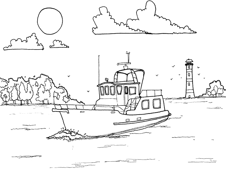 Dibujo para colorear: Boat / Ship (Transporte) #137482 - Dibujos para Colorear e Imprimir Gratis