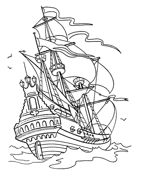 Dibujo para colorear: Boat / Ship (Transporte) #137610 - Dibujos para Colorear e Imprimir Gratis