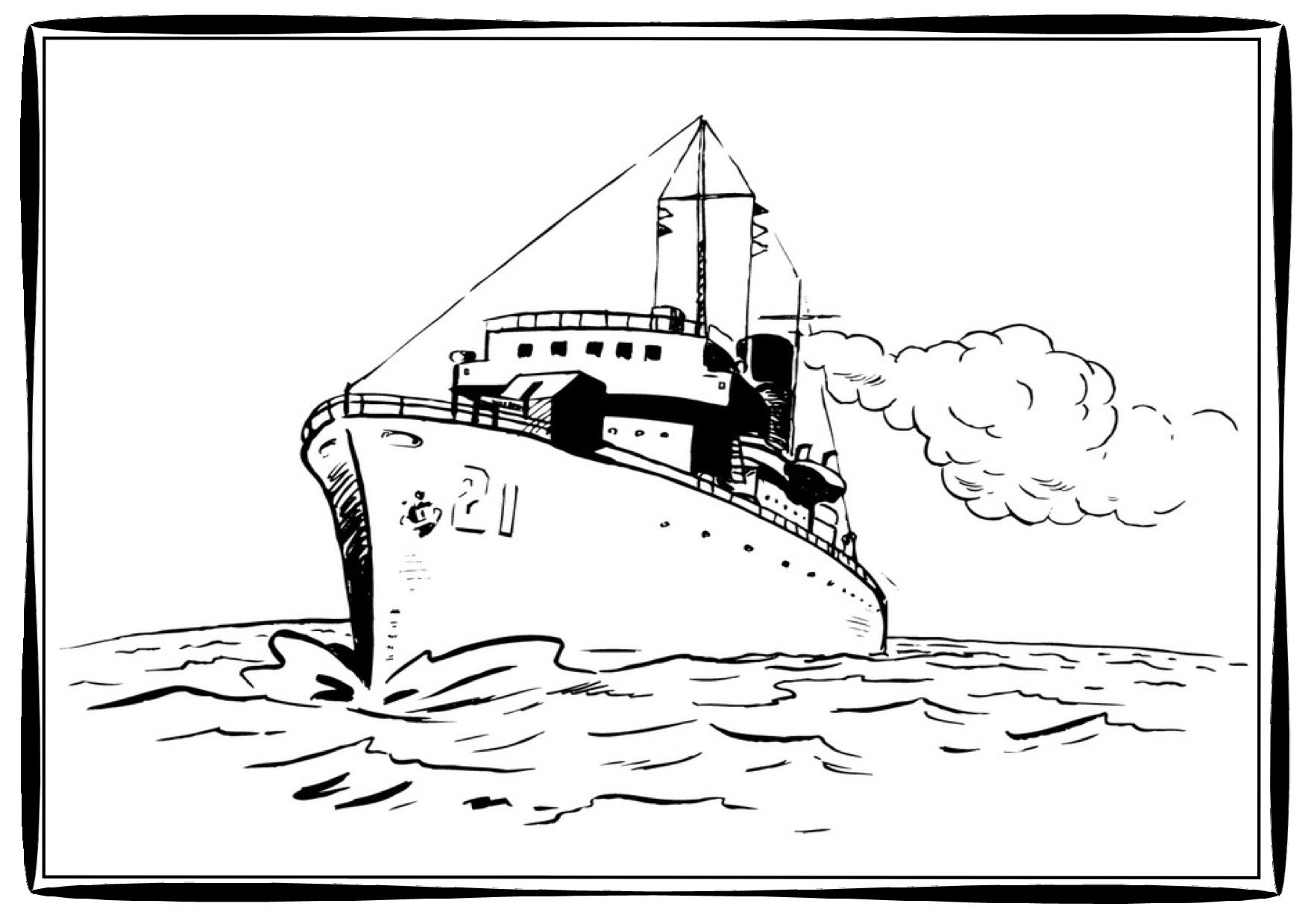 Dibujo para colorear: Boat / Ship (Transporte) #137640 - Dibujos para Colorear e Imprimir Gratis