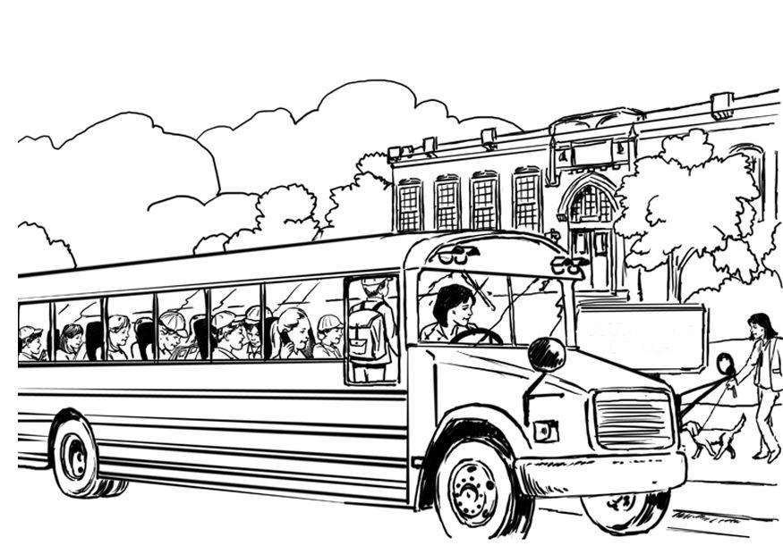 Dibujo para colorear: Bus (Transporte) #135294 - Dibujos para Colorear e Imprimir Gratis
