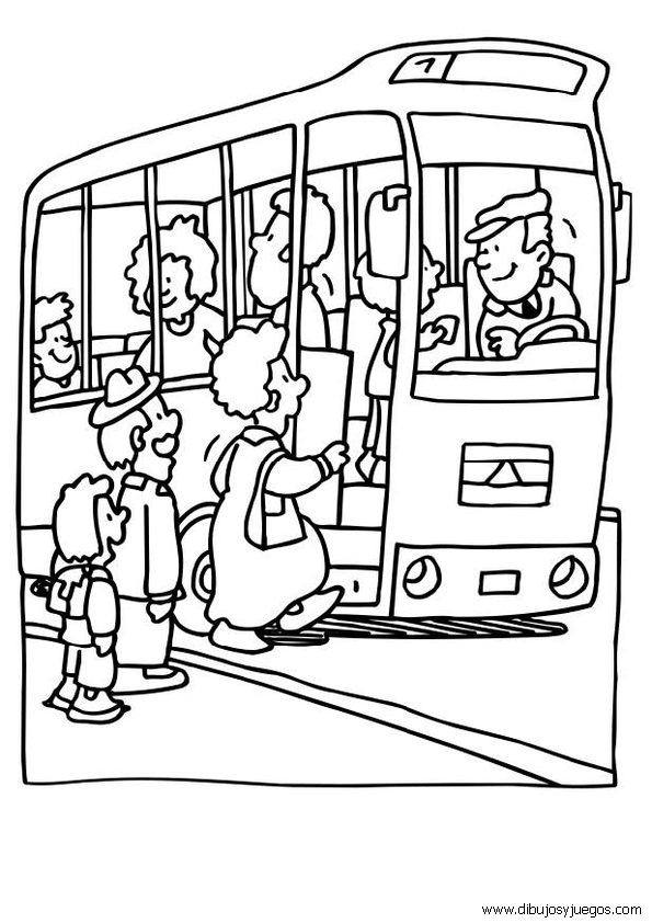 Dibujo para colorear: Bus (Transporte) #135361 - Dibujos para Colorear e Imprimir Gratis