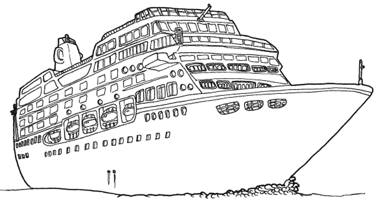 Dibujo para colorear: Cruise ship / Paquebot (Transporte) #140682 - Dibujos para Colorear e Imprimir Gratis