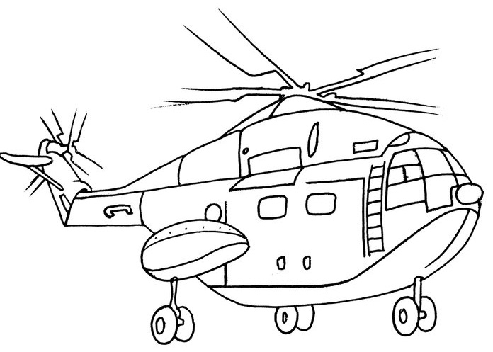 Dibujo para colorear: Helicopter (Transporte) #136101 - Dibujos para Colorear e Imprimir Gratis