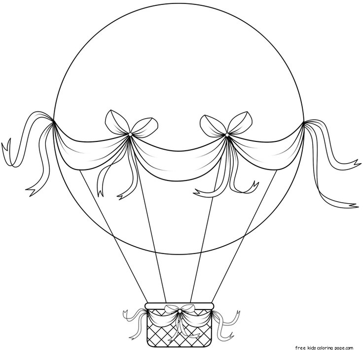 Dibujo para colorear: Hot air balloon (Transporte) #134615 - Dibujos para Colorear e Imprimir Gratis