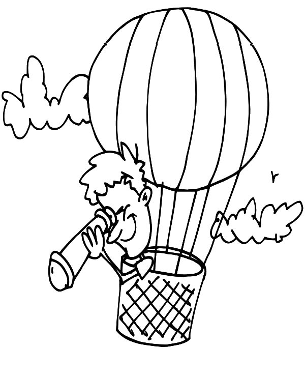 Dibujo para colorear: Hot air balloon (Transporte) #134710 - Dibujos para Colorear e Imprimir Gratis