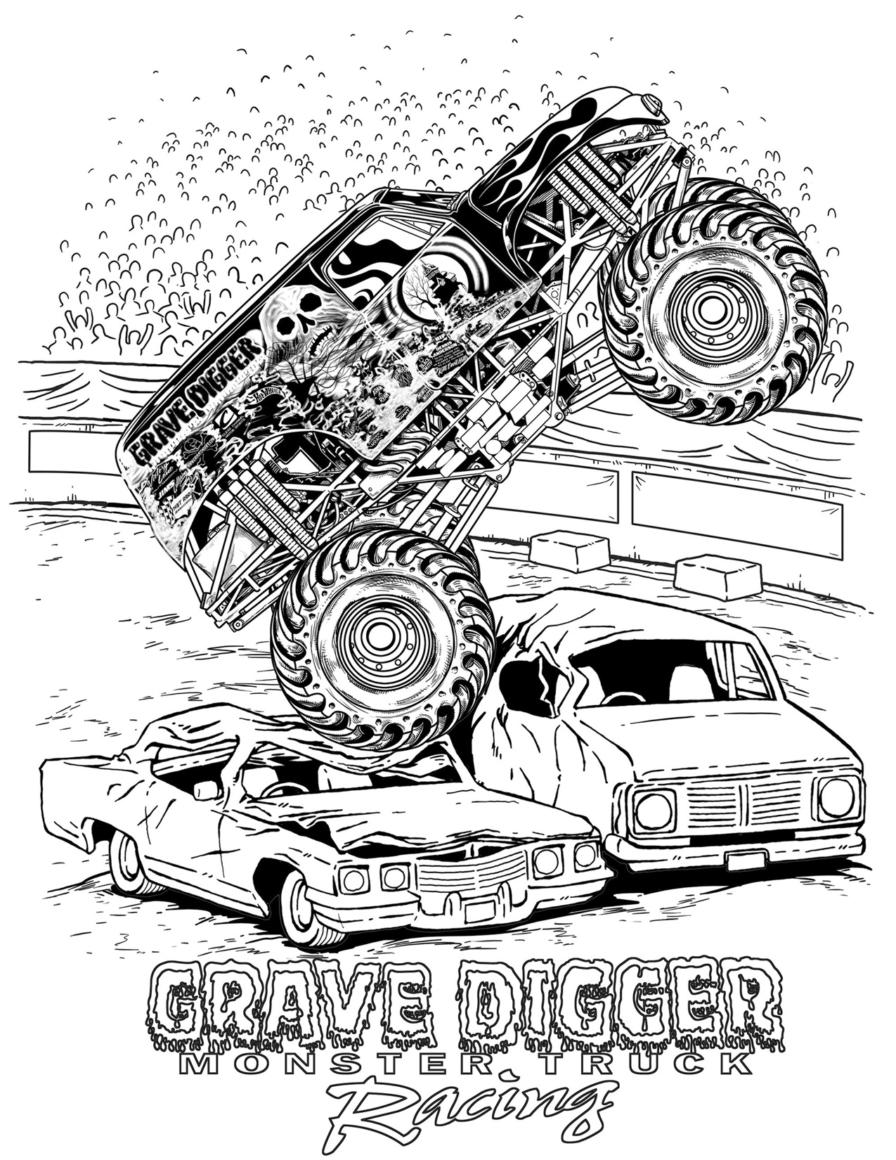Dibujo para colorear: Monster Truck (Transporte) #141301 - Dibujos para Colorear e Imprimir Gratis