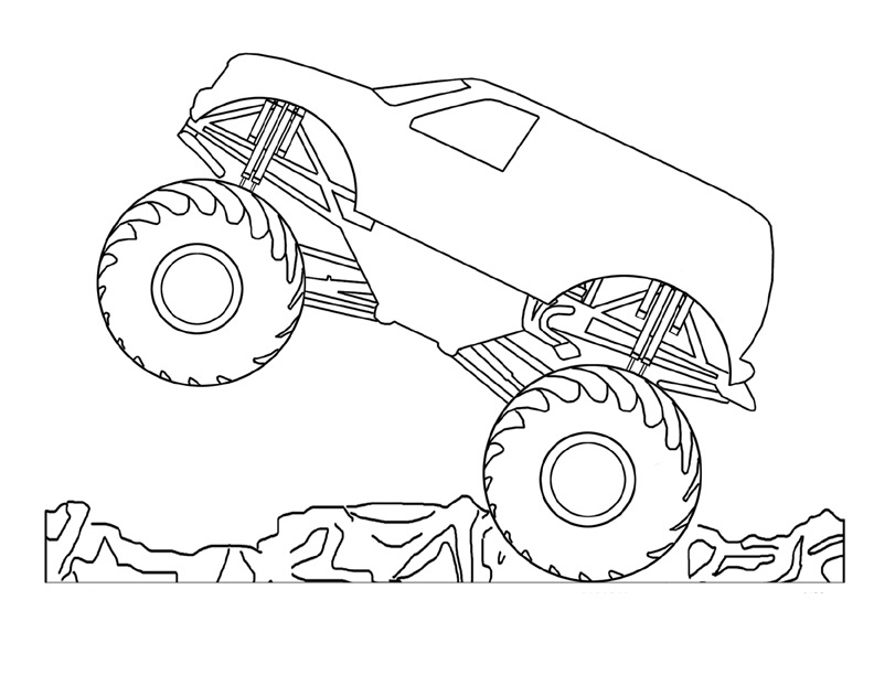 Dibujo para colorear: Monster Truck (Transporte) #141303 - Dibujos para Colorear e Imprimir Gratis