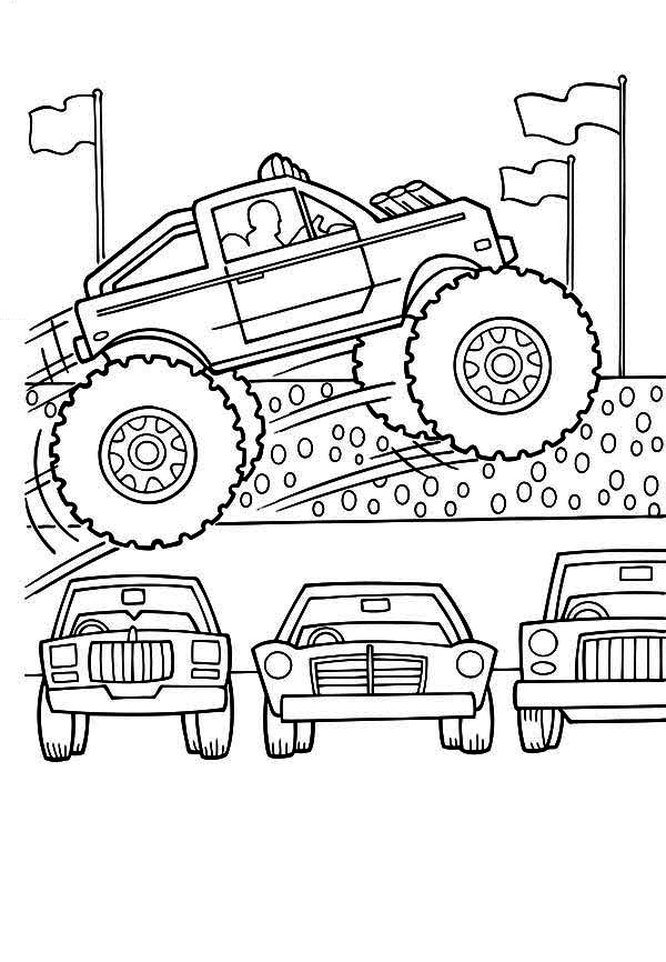 Dibujo para colorear: Monster Truck (Transporte) #141330 - Dibujos para Colorear e Imprimir Gratis