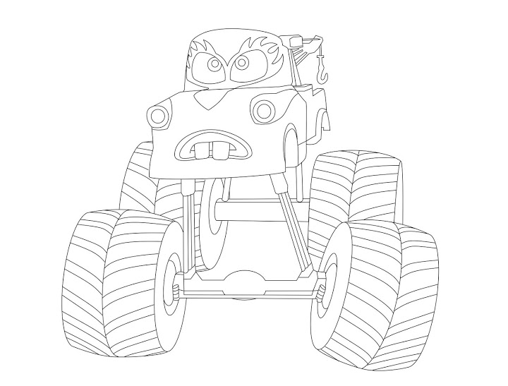 Dibujo para colorear: Monster Truck (Transporte) #141335 - Dibujos para Colorear e Imprimir Gratis