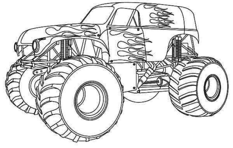 Dibujo para colorear: Monster Truck (Transporte) #141345 - Dibujos para Colorear e Imprimir Gratis