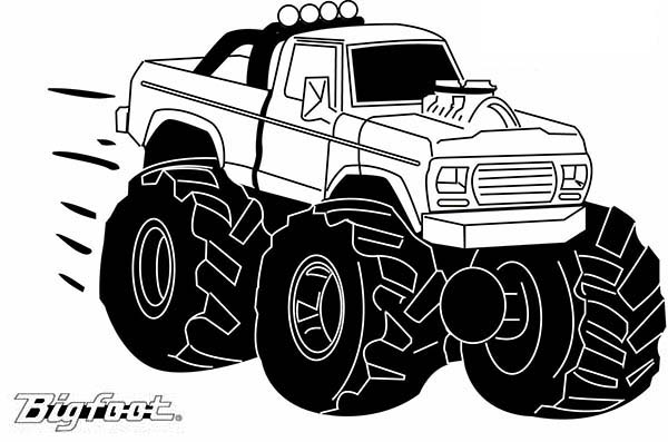 Dibujo para colorear: Monster Truck (Transporte) #141346 - Dibujos para Colorear e Imprimir Gratis