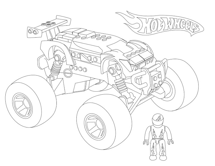 Dibujo para colorear: Monster Truck (Transporte) #141364 - Dibujos para Colorear e Imprimir Gratis