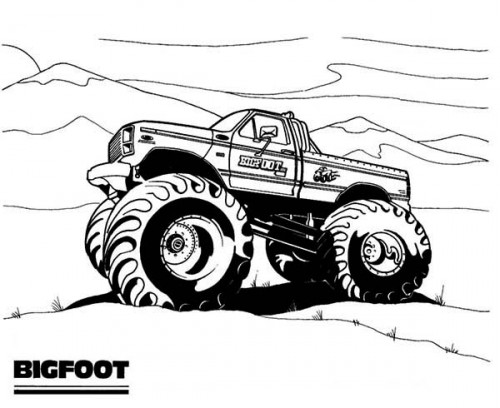 Dibujo para colorear: Monster Truck (Transporte) #141369 - Dibujos para Colorear e Imprimir Gratis
