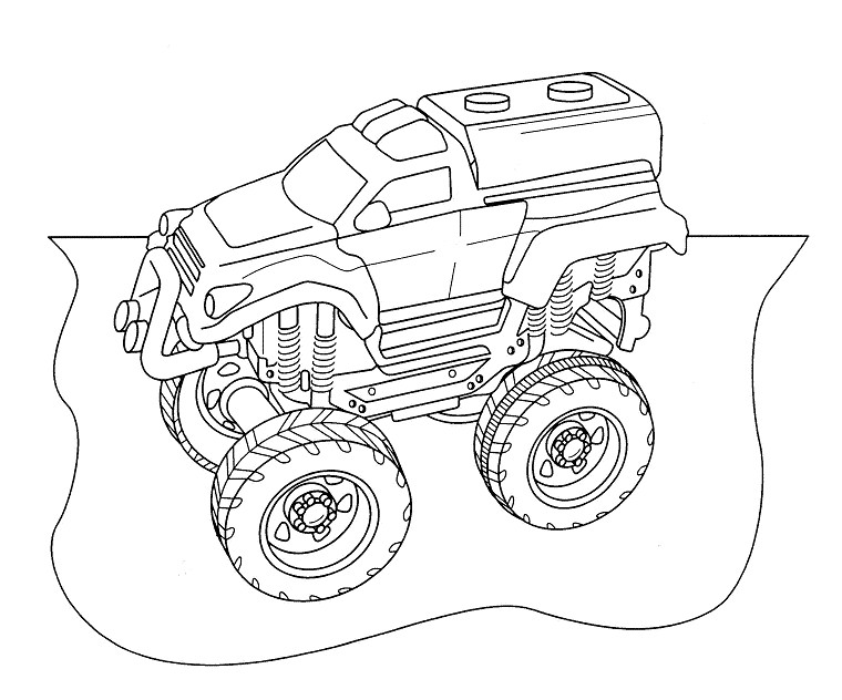 Dibujo para colorear: Monster Truck (Transporte) #141398 - Dibujos para Colorear e Imprimir Gratis