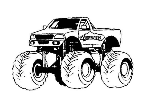 Dibujo para colorear: Monster Truck (Transporte) #141435 - Dibujos para Colorear e Imprimir Gratis