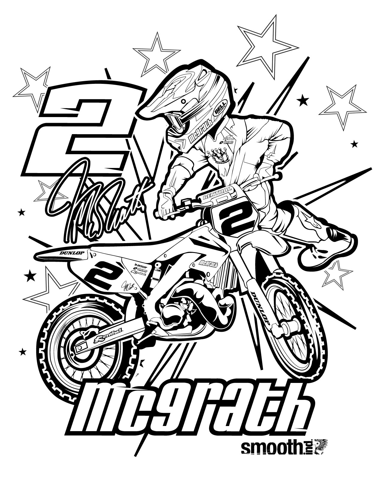 Dibujo para colorear: Motocross (Transporte) #136508 - Dibujos para Colorear e Imprimir Gratis