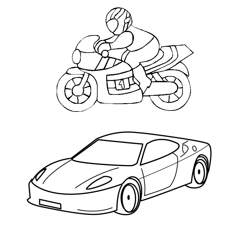 Dibujo para colorear: Motorcycle (Transporte) #136264 - Dibujos para Colorear e Imprimir Gratis