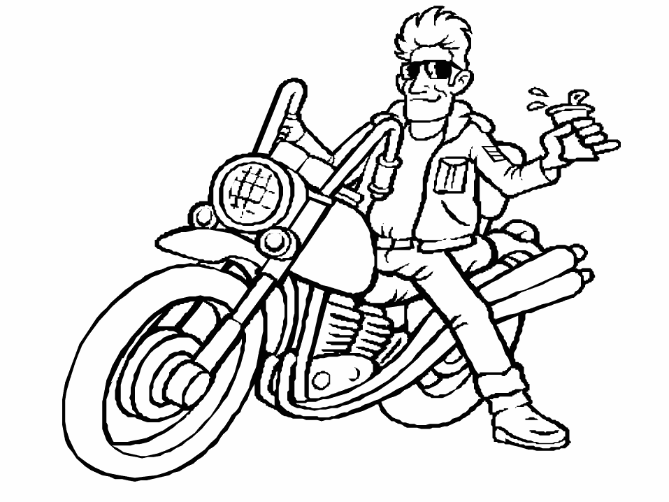 Dibujo para colorear: Motorcycle (Transporte) #136335 - Dibujos para Colorear e Imprimir Gratis