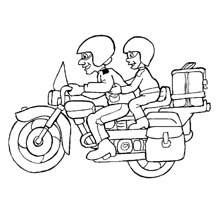 Dibujo para colorear: Motorcycle (Transporte) #136360 - Dibujos para Colorear e Imprimir Gratis