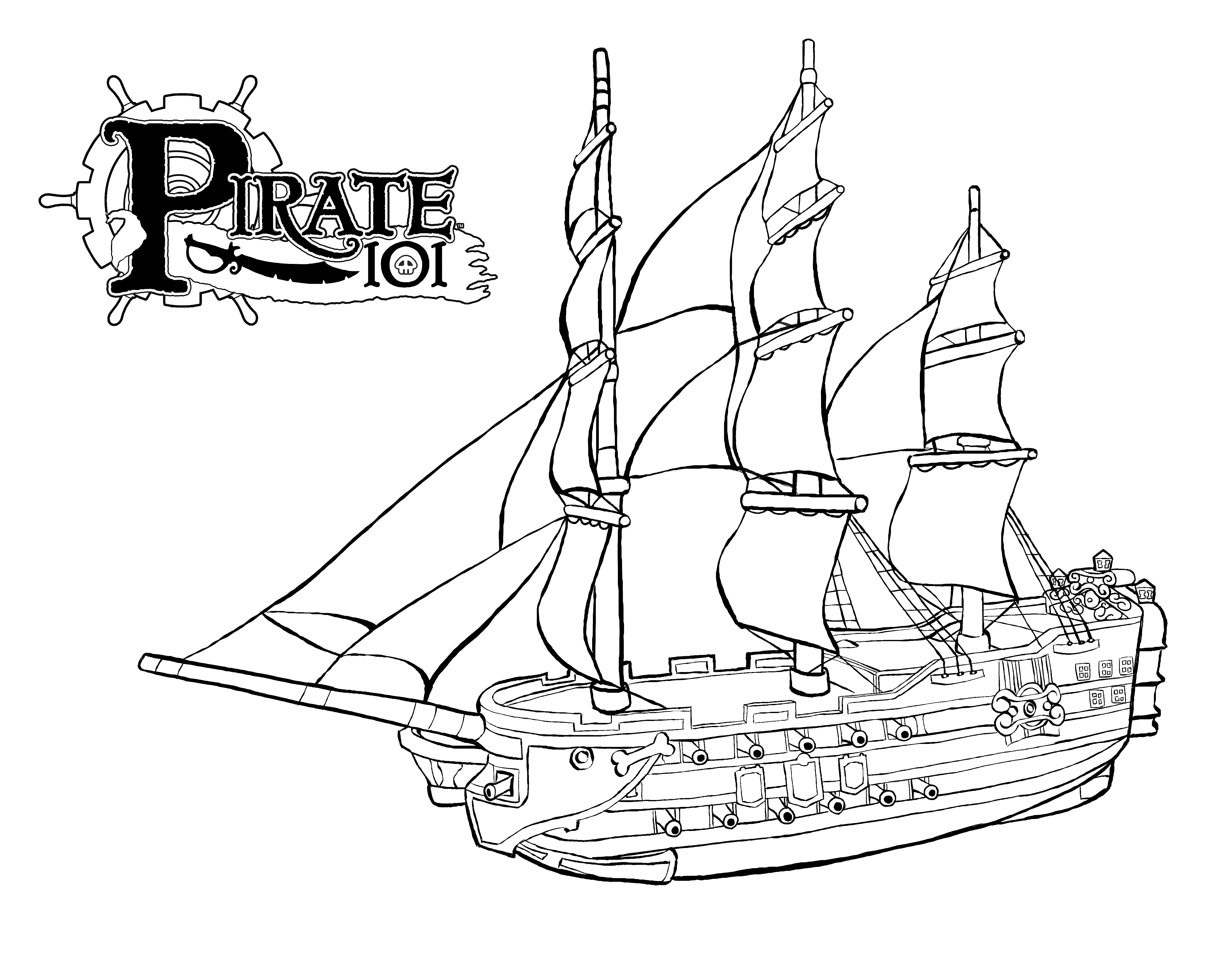 Dibujo para colorear: Pirate ship (Transporte) #138218 - Dibujos para Colorear e Imprimir Gratis