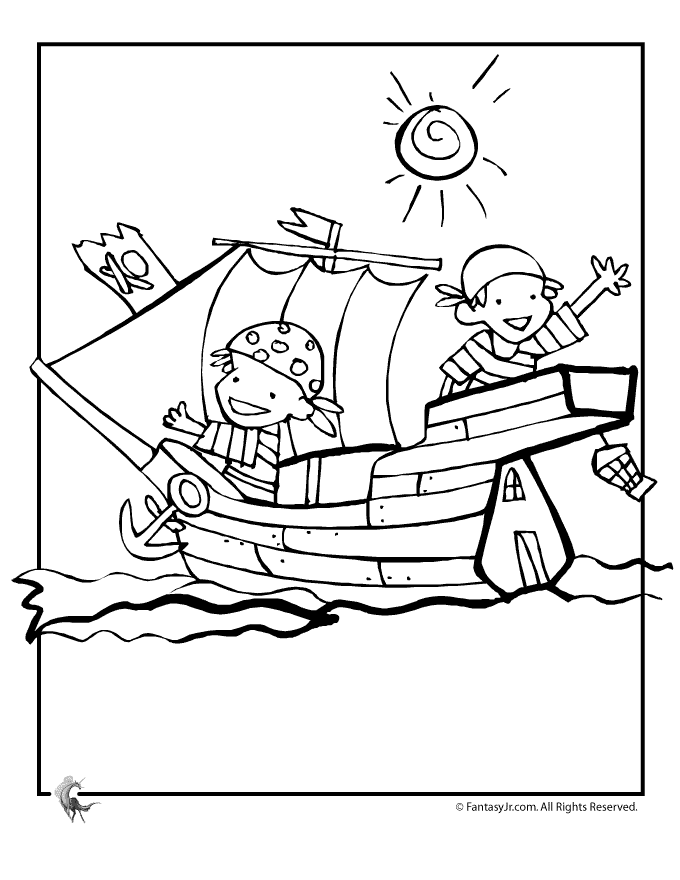 Dibujo para colorear: Pirate ship (Transporte) #138228 - Dibujos para Colorear e Imprimir Gratis