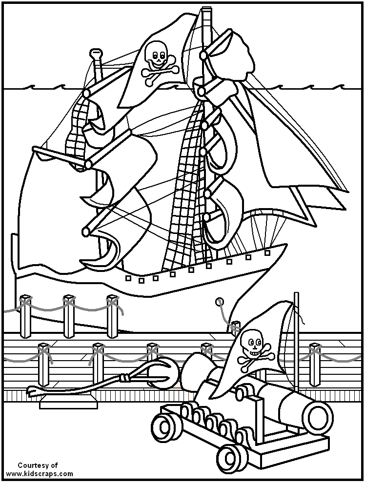 Dibujo para colorear: Pirate ship (Transporte) #138286 - Dibujos para Colorear e Imprimir Gratis