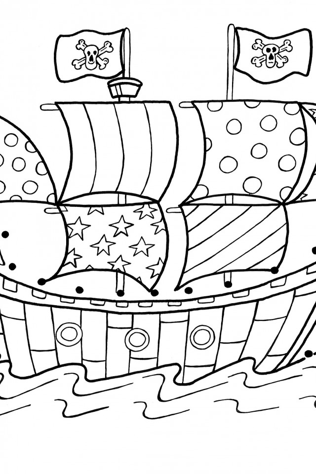 Dibujo para colorear: Pirate ship (Transporte) #138345 - Dibujos para Colorear e Imprimir Gratis